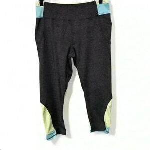 Kyodan Women's Gray Color Block Capri Leggings Size M Activewear